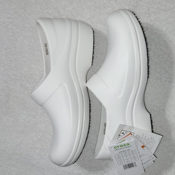 Crocs At Work Womens White Neria Pro II Slip On Clogs Shoes Size 10 - Picture 3 of 6